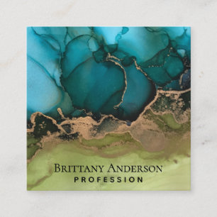 Carte De Visite Carré do-it-yourself Black Gold Blue Vert