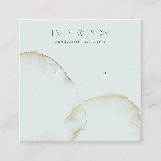 CARTE DE VISITE CARRÉ DOFT AQUA GOLD ABSTRAIT STUD EARRING AFFICHER LOGO (Devant)