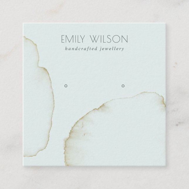 CARTE DE VISITE CARRÉ DOFT AQUA GOLD ABSTRAIT STUD EARRING AFFICHER LOGO (Devant)