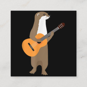 Carte De Visite Carré Don Otter Guitare Otter Animal Kids Guitariste