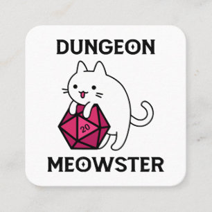 Carte De Visite Carré Donjon Meowster Chat Drôle