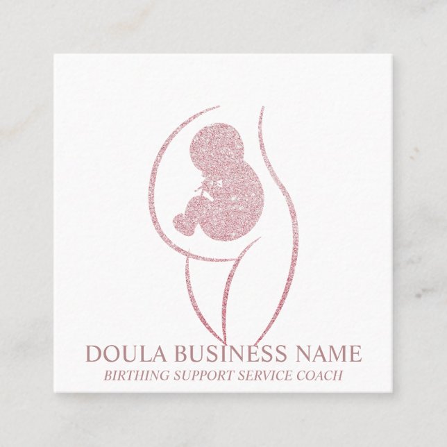 Carte De Visite Carré Doula Grossesse Infirmière Nouveau Maman Entraîneu (Devant)