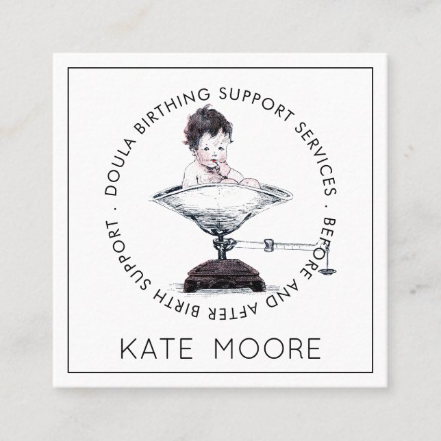 Carte De Visite Carré Doula Mid Wine Birth Services (Devant)