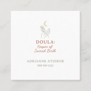 Carte De Visite Carré Doula simple élégant minimaliste