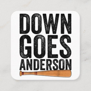 Carte De Visite Carré DOWN GOLF ANDERSON FUNNY BASEBALL cadeau ANDERSON