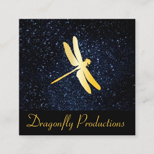 Carte De Visite Carré Dragonfly or / Ciel nocturne (Devant)