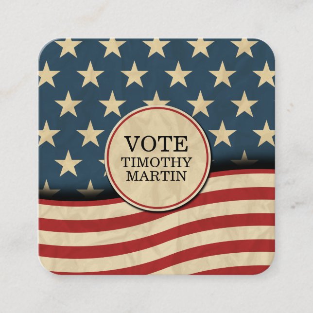 Carte De Visite Carré Drapeau américain (Devant)