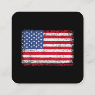 Carte De Visite Carré Drapeau Américain Patriotique Pour Hommes Femmes E