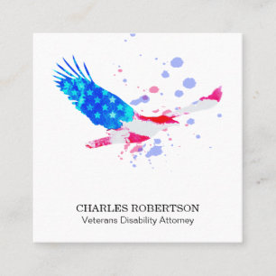 Carte De Visite Carré ** Drapeau American Eagle USA Red White Blue
