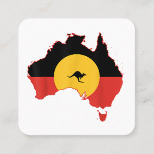 Carte De Visite Carré Drapeau autochtone T Chemise Australie Drapeau cad