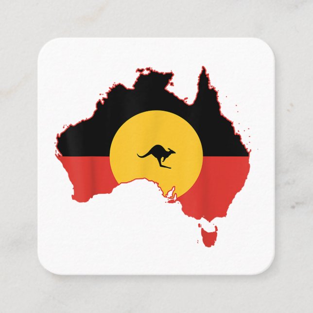 Carte De Visite Carré Drapeau autochtone T Chemise Australie Drapeau cad (Devant)