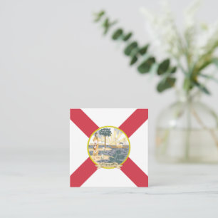 Carte De Visite Carré Drapeau de Floride : L'état de soleil des Floridie