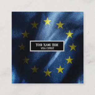 Carte De Visite Carré Drapeau de soie de l'UE