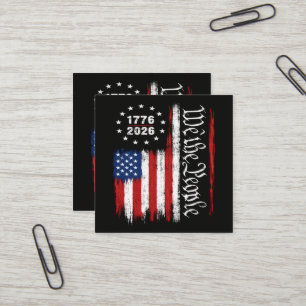 Carte De Visite Carré Drapeau patriotique Nous Le Peuple 1776 2026