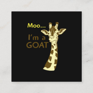 Carte De Visite Carré Drôle Confuse Giraffe Moo Je suis une chèvre