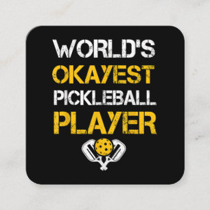 Carte De Visite Carré Drôle Paddle Joueur de Pickleball - Pickleballing