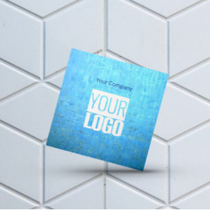 Carte De Visite Carré Eau de piscine   ajouter QR  