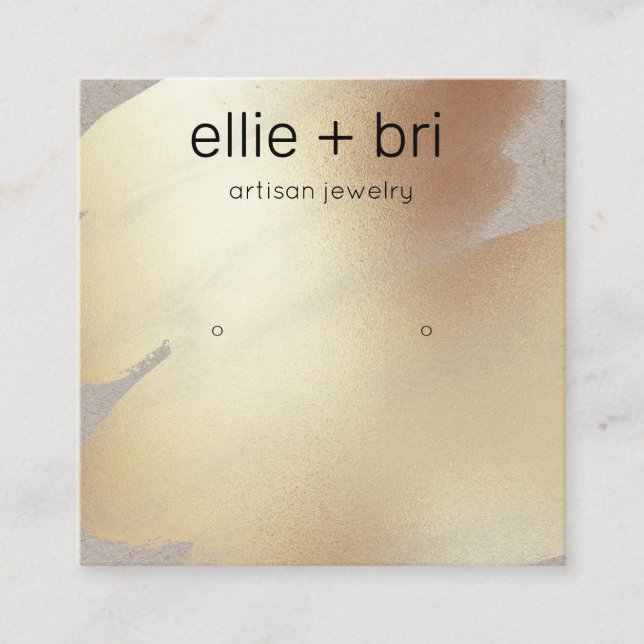 Carte De Visite Carré Ecran d'aquarelle or Kraft Stud Écran (Devant)