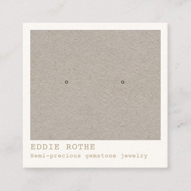 Carte De Visite Carré Écran de bijoux Kraft simple (Devant)