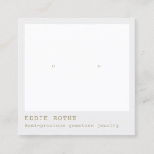 Carte De Visite Carré Écran de bijoux minimaliste moderne à oreille gris