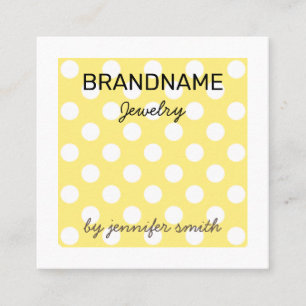 Carte De Visite Carré Écran de bijoux Pois jaunes pastel