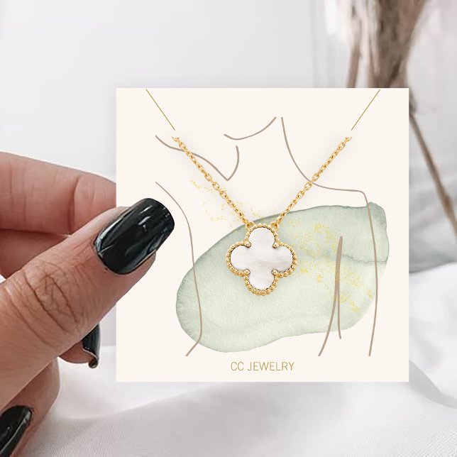 Carte De Visite Carré Écran de collier à bijoux Lady (Créateur téléchargé)