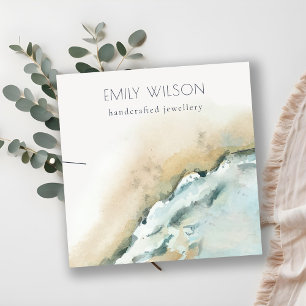 Carte De Visite Carré Ecran de collier de plage de sable des vagues de l