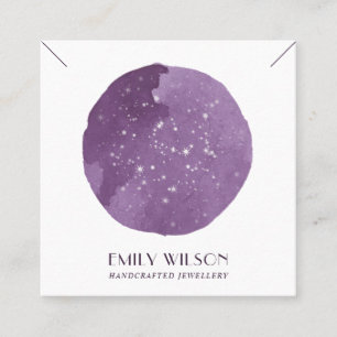 CARTE DE VISITE CARRÉ ÉCRAN DE COULEUR D'EAU PURPLE STAR