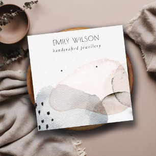 Carte De Visite Carré Écran d'oreille Abstrait rose Aquarelle