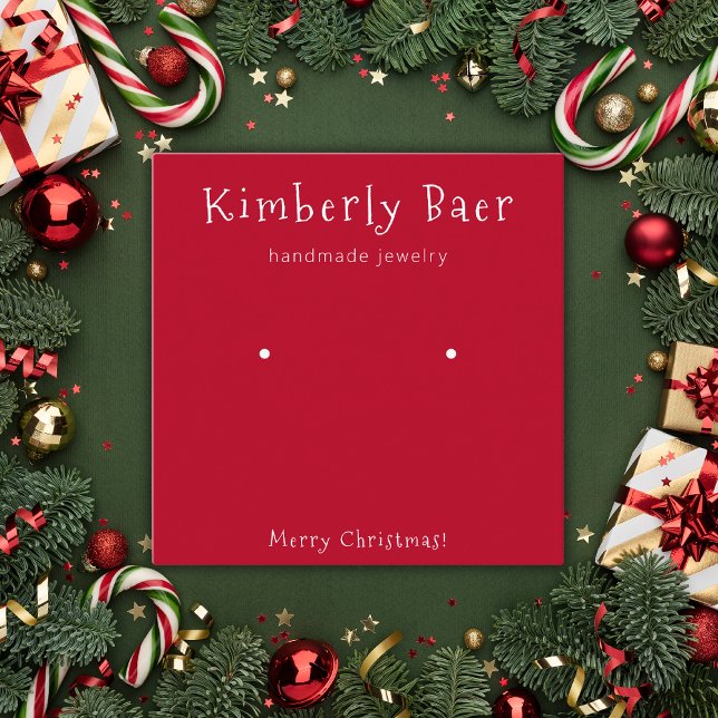 Carte De Visite Carré Écran d'oreille blanc de Noël classique (Créateur téléchargé)