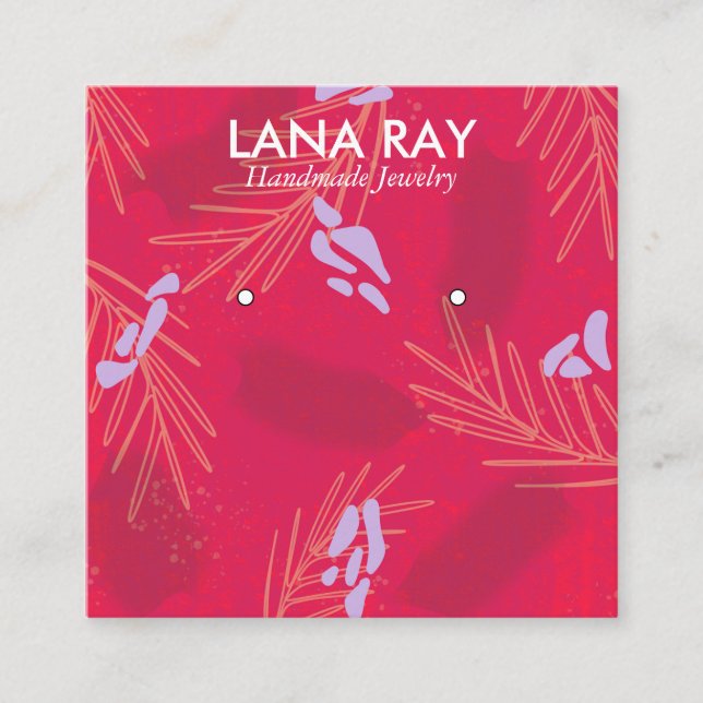 Carte De Visite Carré Écran d'oreille botanique tropical moderne (Devant)