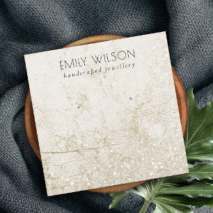 Carte De Visite Carré Écran d'oreille en métal doré beige