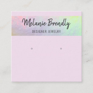 Carte De Visite Carré Écran d'oreille holographique rose tendance