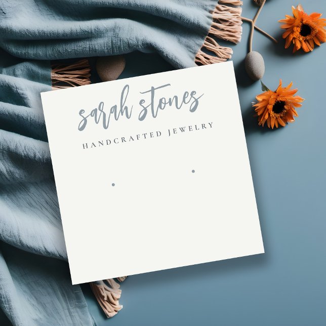 Carte De Visite Carré Écran d'oreille noir gris minimal (Créateur téléchargé)