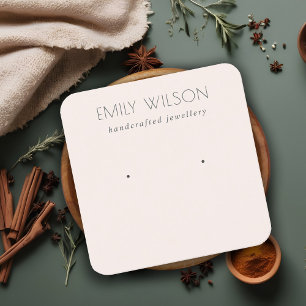 Carte De Visite Carré Écran d'oreille rose doux et doux minimal