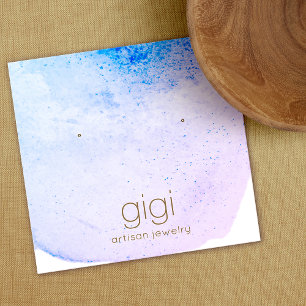 Carte De Visite Carré Écran Lavande Aquarelle Écran Porte