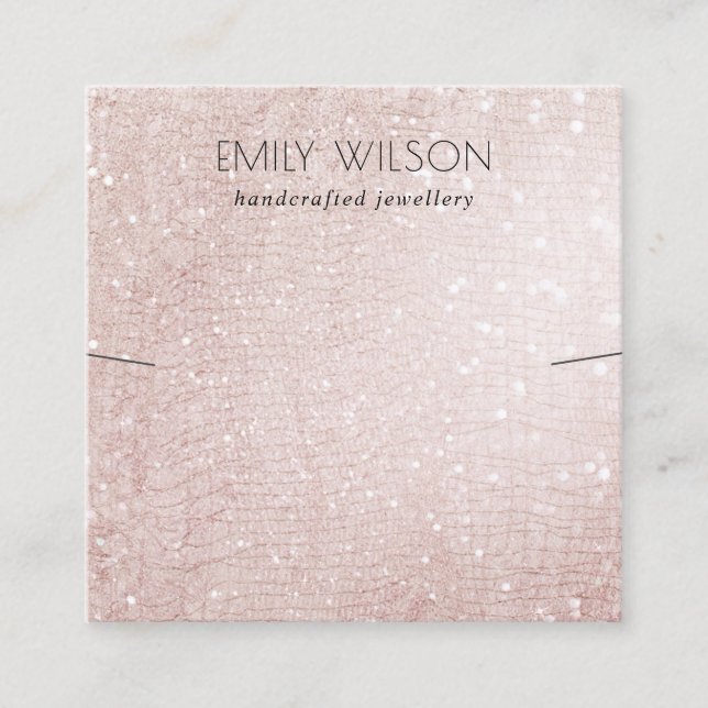 Carte De Visite Carré Écran rose  Gold Sparkle Parties scintillant (Devant)