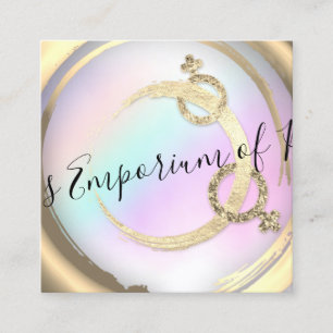 Carte De Visite Carré Éducation physique École intime Rose or rose