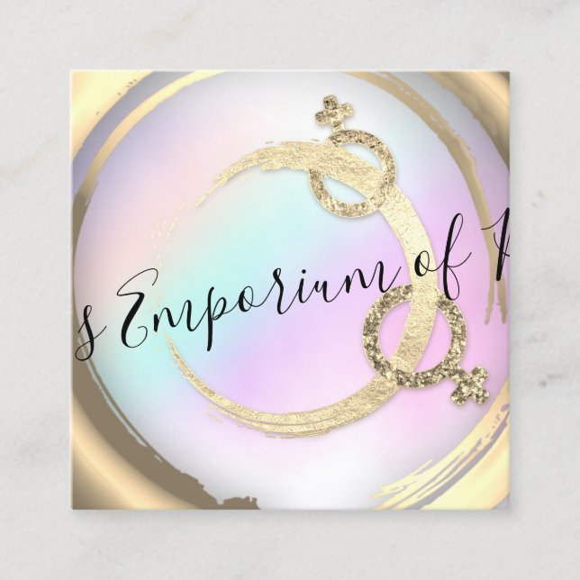 Carte De Visite Carré Éducation physique École intime Rose or rose (Devant)