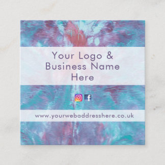 Carte De Visite Carré Effet de teinture marbré Abstrait