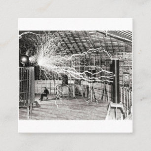 Carte De Visite Carré Électricité Nikola Tesla