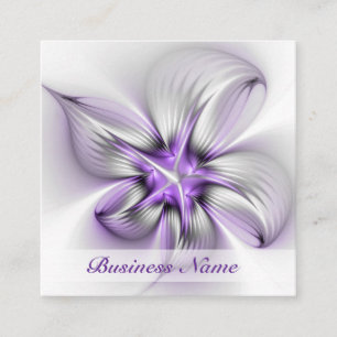 Carte De Visite Carré Élégance florale Art Abstrait Violet Fractal moder
