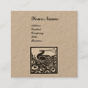 Carte De Visite Carré ÉLÉGANT BLACK BLACK BLANC MONOGRAM Kraft Papier