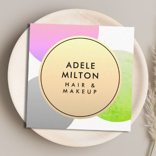 Carte De Visite Carré Elégant cercle coloré beauté
