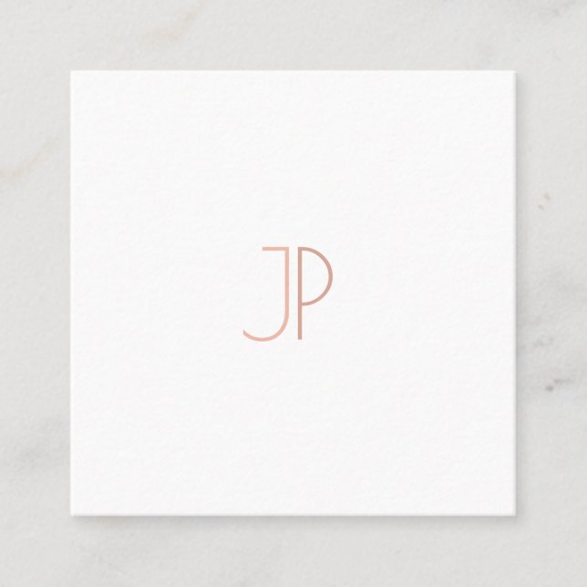 Carte De Visite Carré Elégant Design moderne tendance Monogram Luxe ordi (Devant)