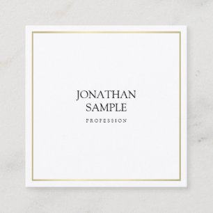 Carte De Visite Carré Élégant design simple Gold Modern Professional