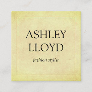 Carte De Visite Carré Elégant Faux Golden Border Texture chic