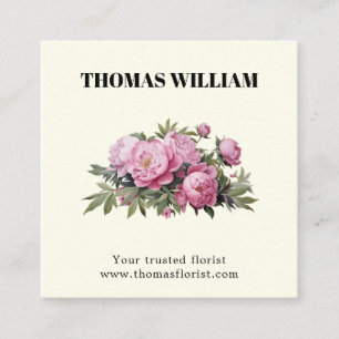 Carte De Visite Carré Élégant joli bouquet de fleurs floral bohème blush