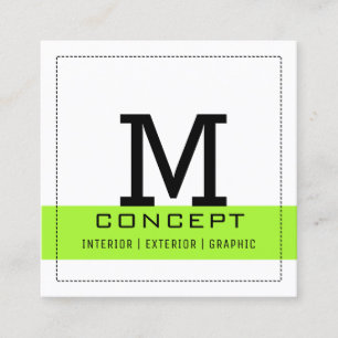 Carte De Visite Carré Élégant Lézard Vert Professionnel Minimaliste