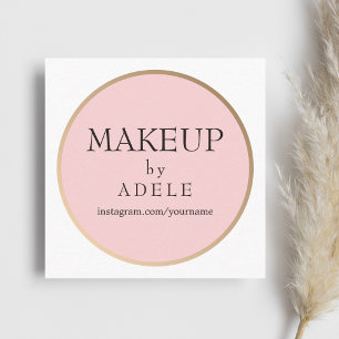 Carte De Visite Carré Elégant minimal chic maquillage Artiste Beauté